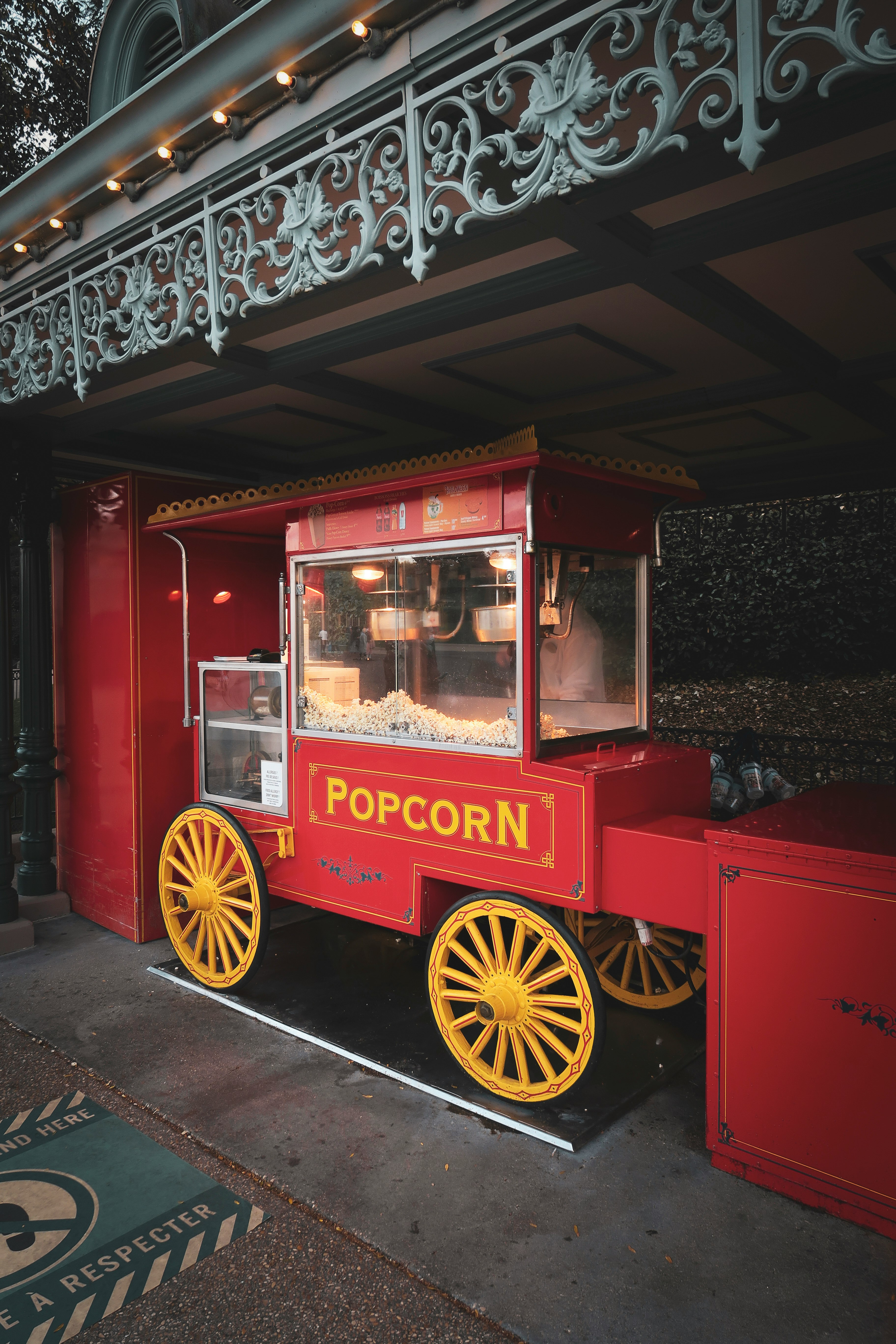 red and black wooden cart